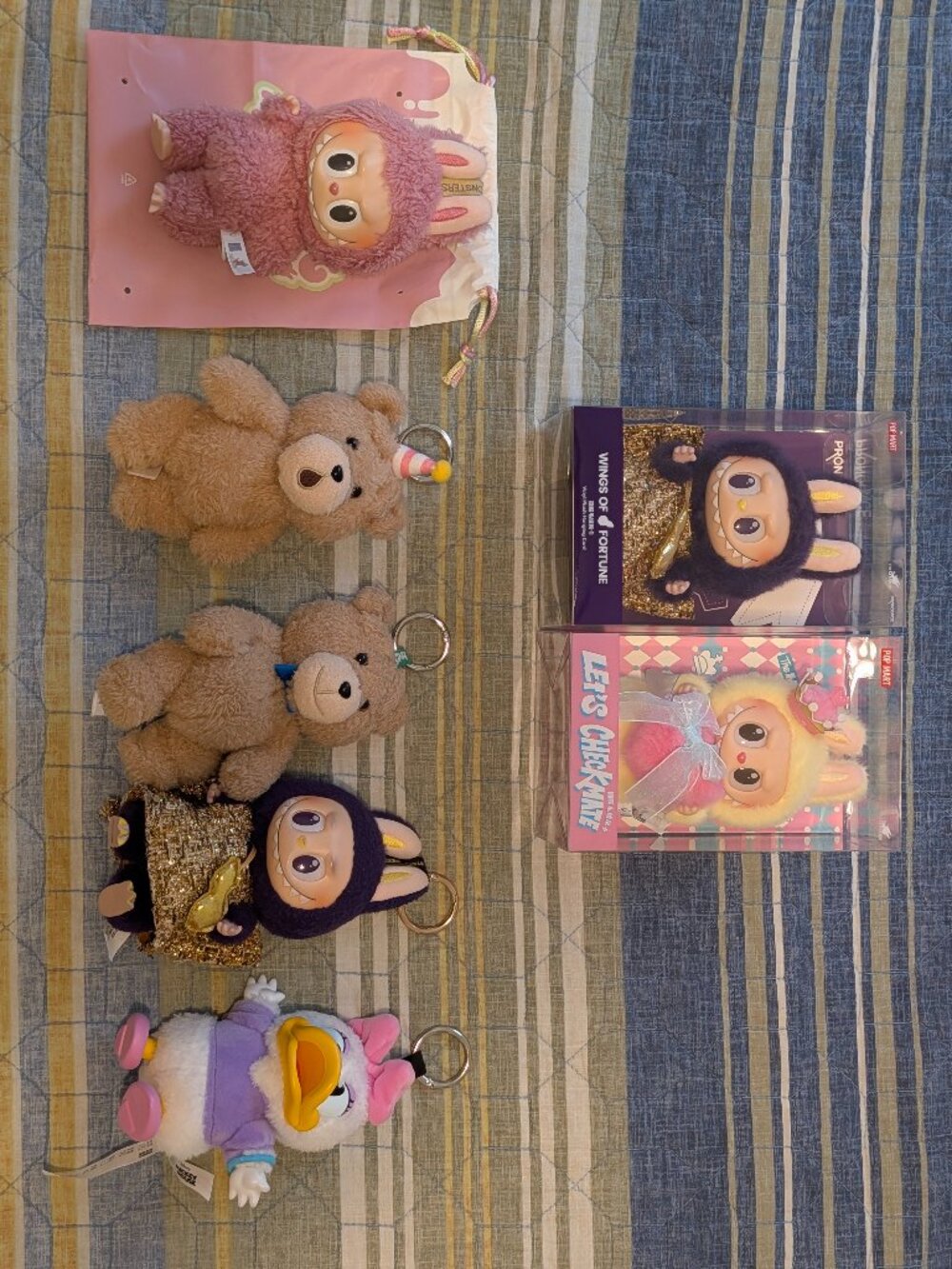 Lot of 7 Official Labubu & Pop Mark Plush Pendants